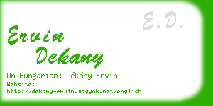 ervin dekany business card
